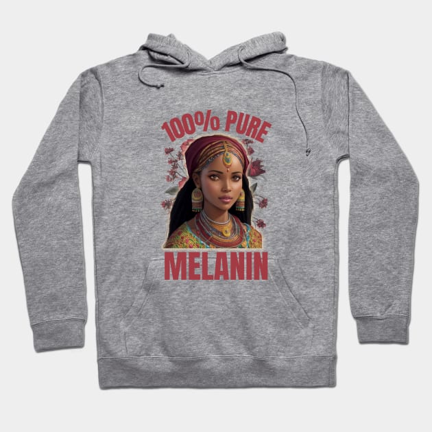 100% Pure Melanin Hoodie by masksutopia